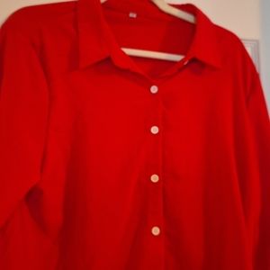 NWOT Red Button Down Blouse XXL
